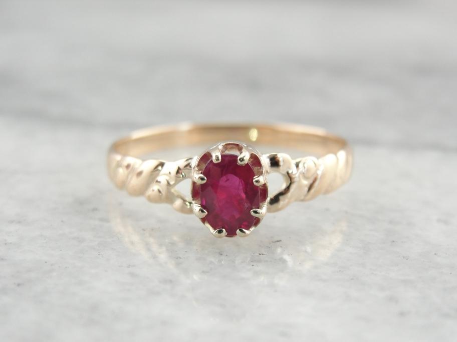 Vintage Ruby Engagement Ring Solid Yellow Gold Bridal Ring Natural Peal  Halo Ring Art Deco Promise Ring for Women Delicate Ruby Ring Gifts - Etsy